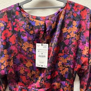 Zara~ silky floral midi